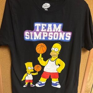 Team Simpsons Black Graphic Tee